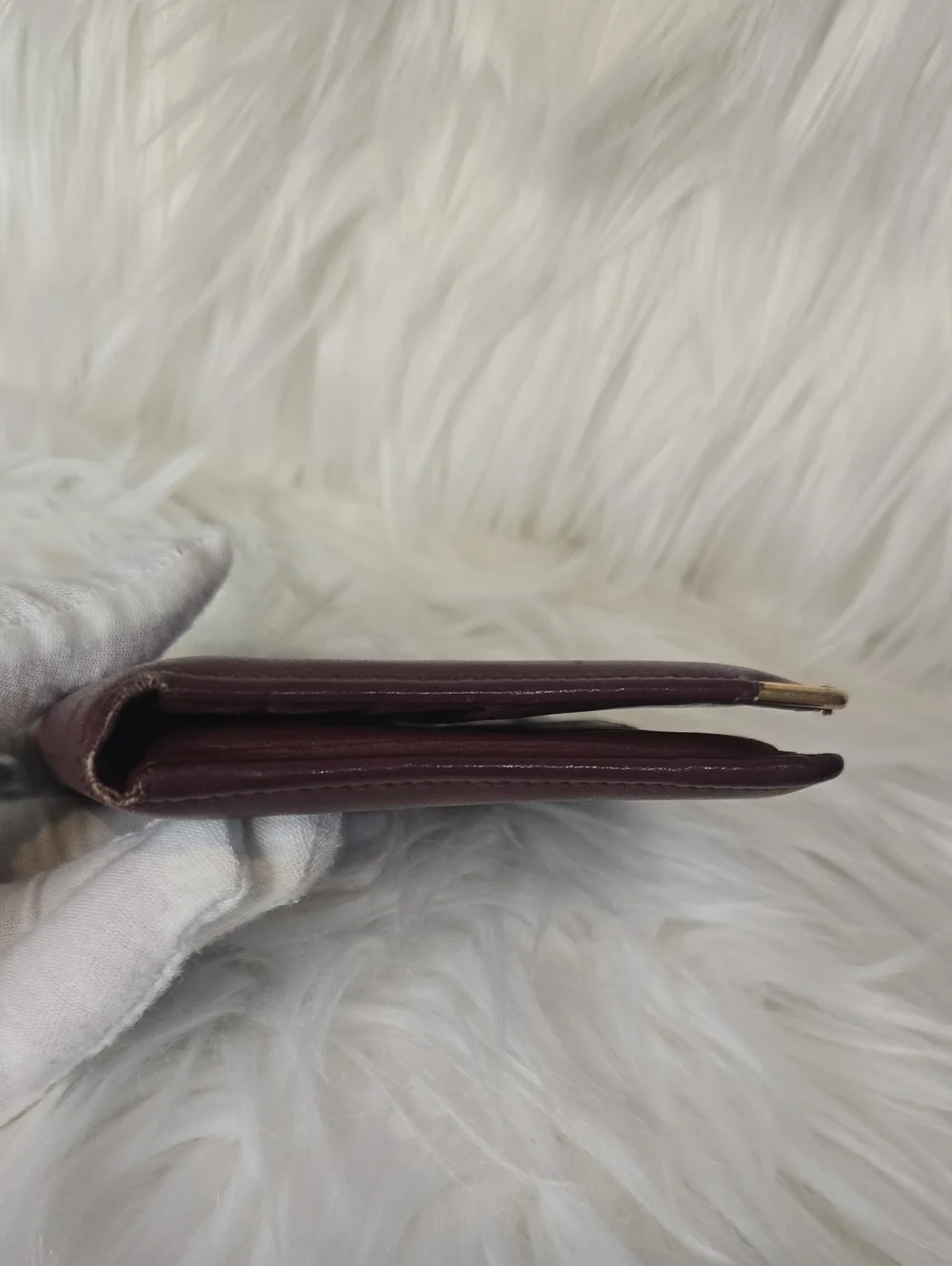 Cartier Vintage Burgundy Bi-fold Wallet With Coin Pocket